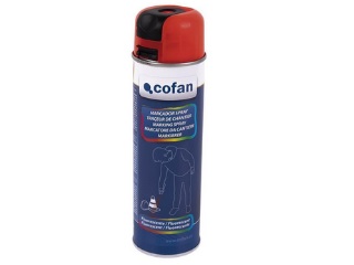 COFAN-  Marcador spray fluorescente rojo 500ml 